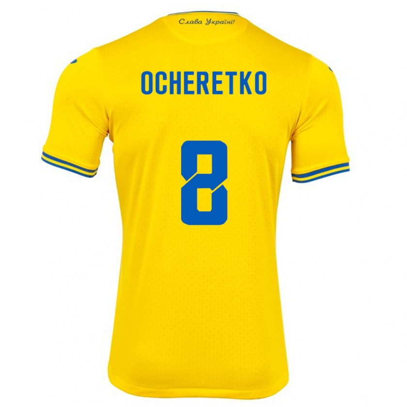 Kandiny Herren Ukraine Oleg Ocheretko #8 Gelb Heimtrikot Trikot 24-26 T-Shirt