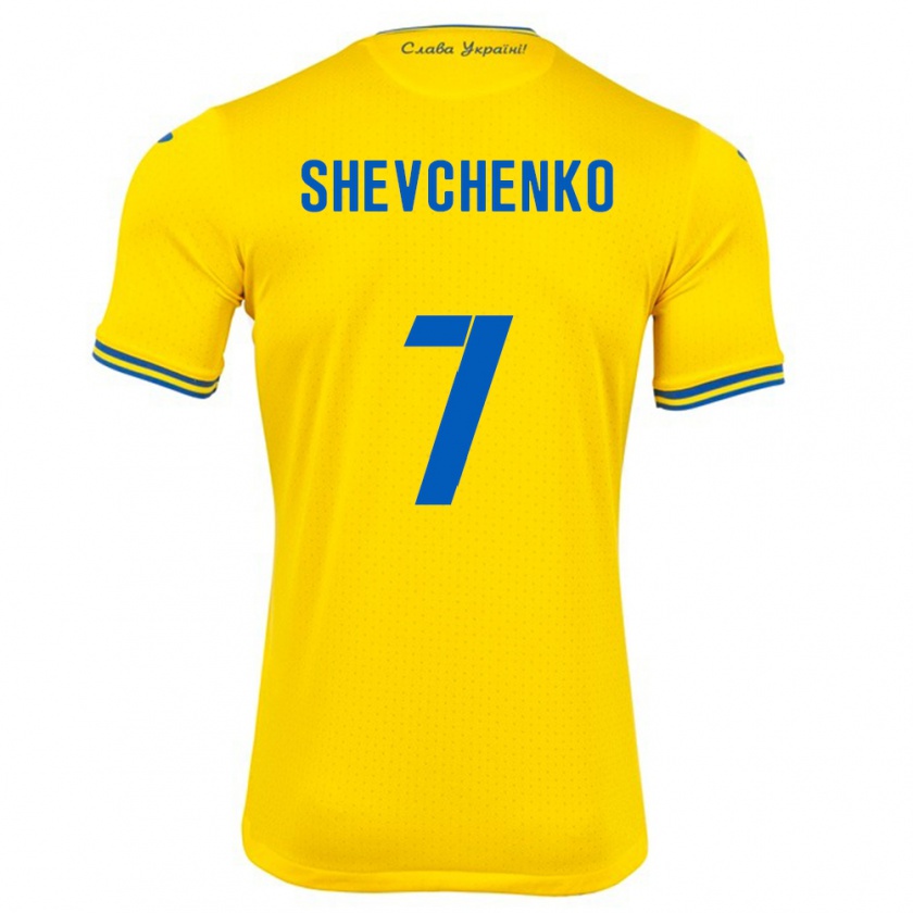 Kandiny Herren Ukraine Kristian Shevchenko #7 Gelb Heimtrikot Trikot 24-26 T-Shirt