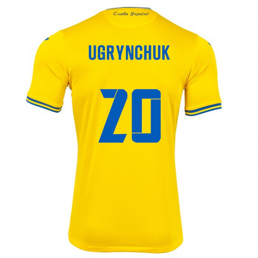 Kandiny Herren Ukraine Artem Ugrynchuk #20 Gelb Heimtrikot Trikot 24-26 T-Shirt