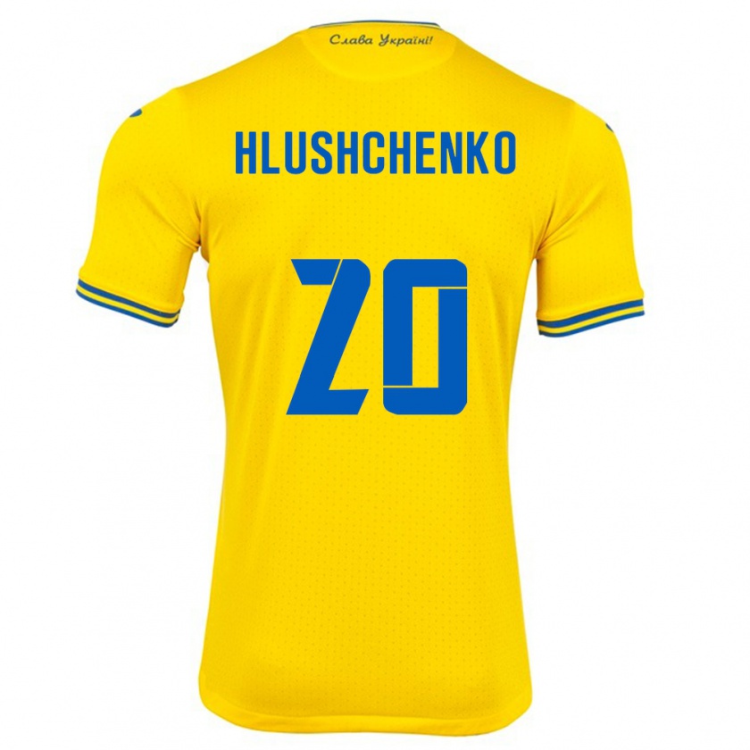 Kandiny Herren Ukraine Inna Hlushchenko #20 Gelb Heimtrikot Trikot 24-26 T-Shirt