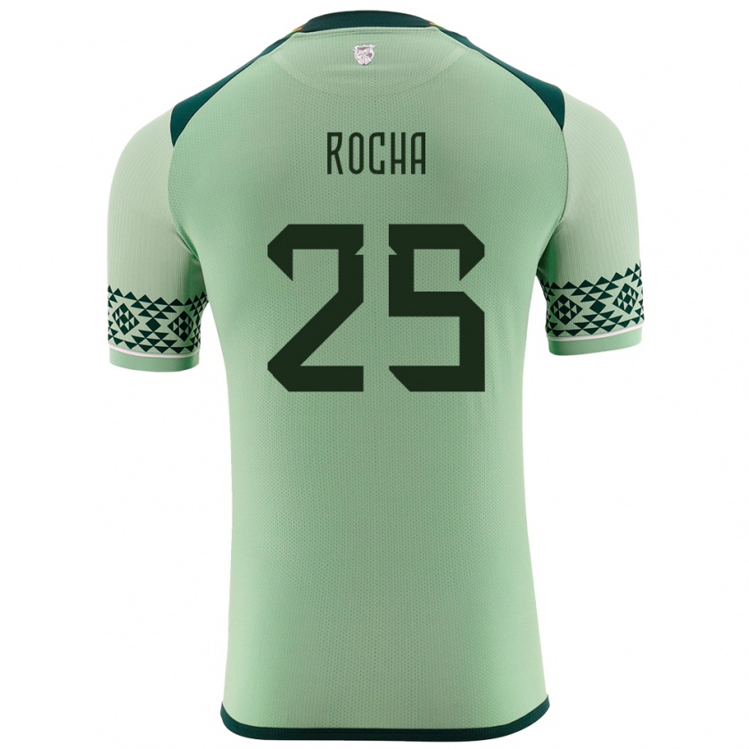 Kandiny Herren Bolivien Yomar Rocha #25 Hellgrün Heimtrikot Trikot 24-26 T-Shirt