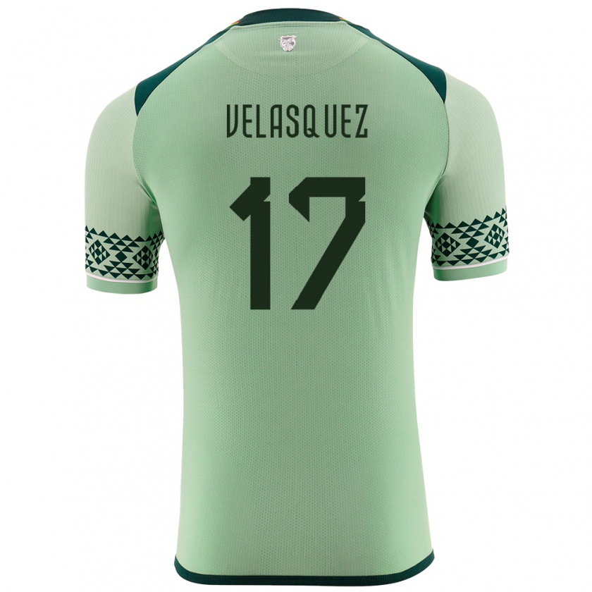 Kandiny Herren Bolivien Jhon Velásquez #17 Hellgrün Heimtrikot Trikot 24-26 T-Shirt