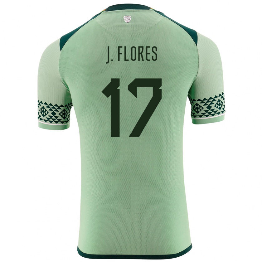 Kandiny Herren Bolivien José Flores #17 Hellgrün Heimtrikot Trikot 24-26 T-Shirt