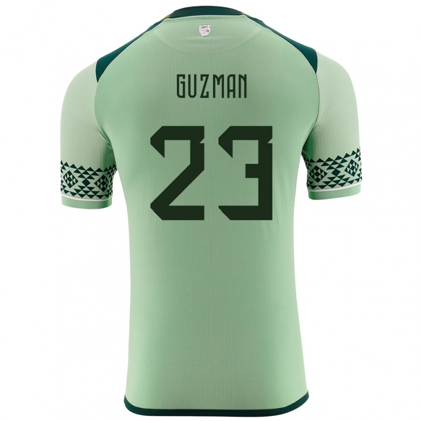 Kandiny Herren Bolivien Leonardo Guzmán #23 Hellgrün Heimtrikot Trikot 24-26 T-Shirt