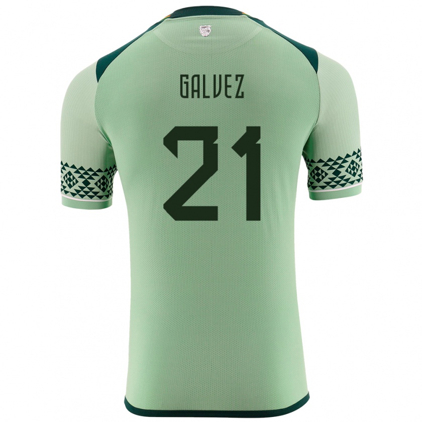 Kandiny Herren Bolivien Vladimir Galvez #21 Hellgrün Heimtrikot Trikot 24-26 T-Shirt