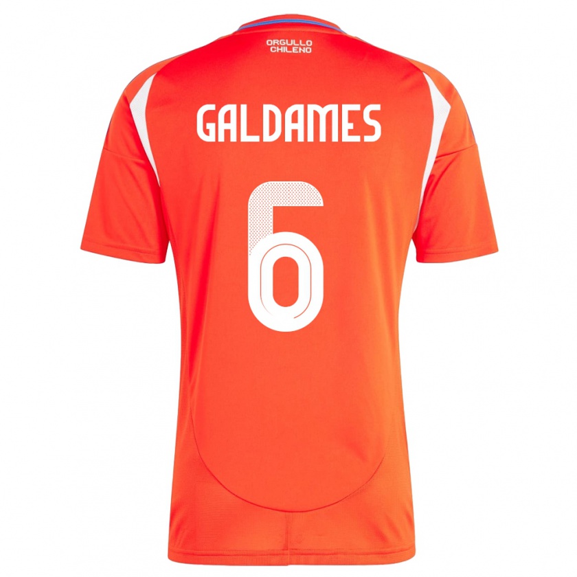 Kandiny Herren Chile Thomas Galdames #6 Rot Heimtrikot Trikot 24-26 T-Shirt