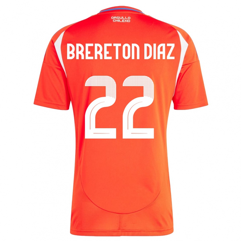 Kandiny Herren Chile Ben Brereton Díaz #22 Rot Heimtrikot Trikot 24-26 T-Shirt