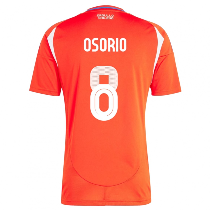 Kandiny Herren Chile Darío Osorio #8 Rot Heimtrikot Trikot 24-26 T-Shirt