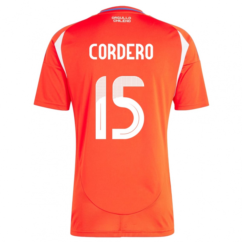 Kandiny Herren Chile Renato Cordero #15 Rot Heimtrikot Trikot 24-26 T-Shirt