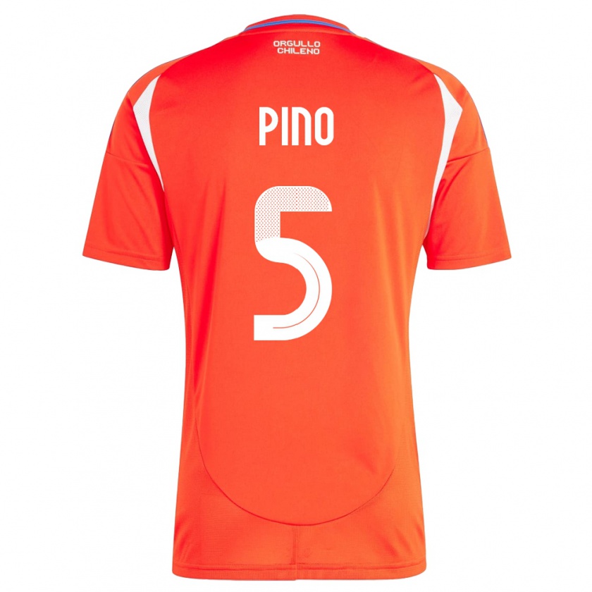 Kandiny Herren Chile Sebastián Pino #5 Rot Heimtrikot Trikot 24-26 T-Shirt