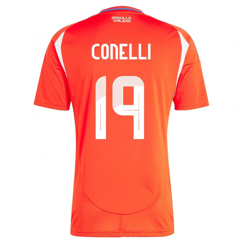 Kandiny Herren Chile Vicente Conelli #19 Rot Heimtrikot Trikot 24-26 T-Shirt