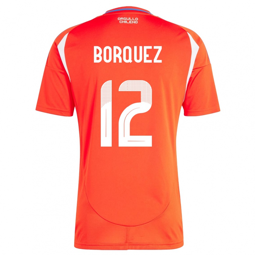 Kandiny Herren Chile Gabriela Bórquez #12 Rot Heimtrikot Trikot 24-26 T-Shirt