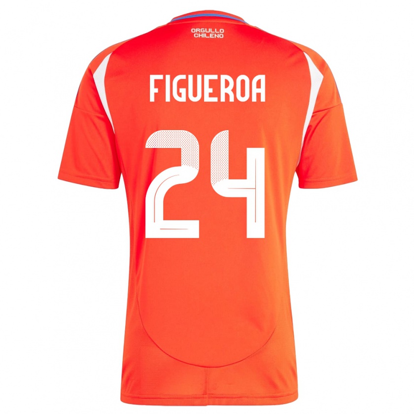 Kandiny Herren Chile Ámbar Figueroa #24 Rot Heimtrikot Trikot 24-26 T-Shirt