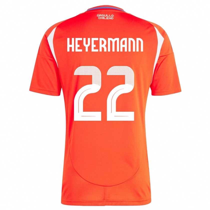 Kandiny Herren Chile Agustina Heyermann #22 Rot Heimtrikot Trikot 24-26 T-Shirt