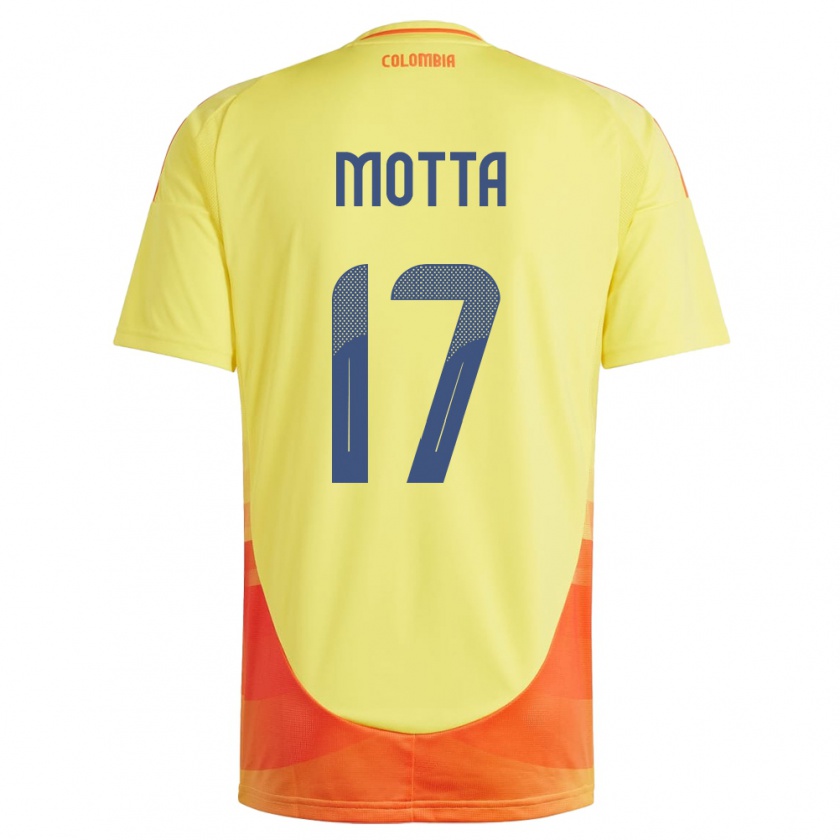 Kandiny Herren Kolumbien Cristina Motta #17 Gelb Heimtrikot Trikot 24-26 T-Shirt