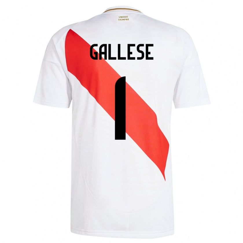 Kandiny Herren Peru Pedro Gallese #1 Weiß Heimtrikot Trikot 24-26 T-Shirt