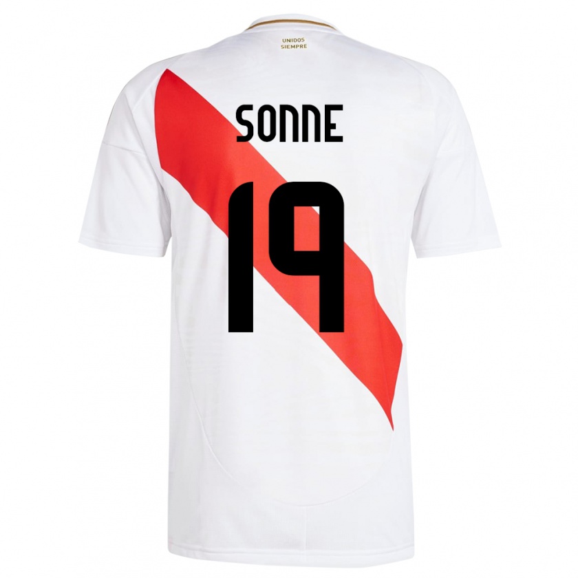 Kandiny Herren Peru Oliver Sonne #19 Weiß Heimtrikot Trikot 24-26 T-Shirt