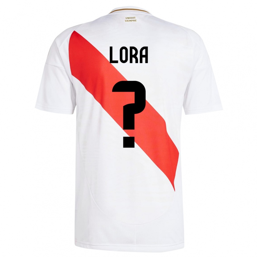 Kandiny Herren Peru Fabrizio Lora #0 Weiß Heimtrikot Trikot 24-26 T-Shirt