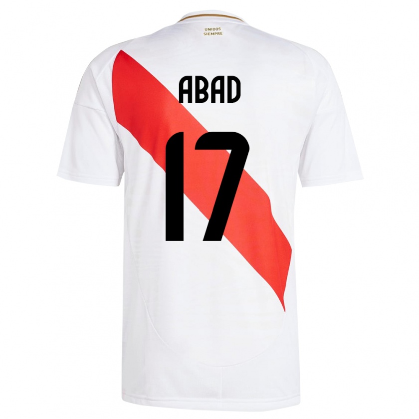 Kandiny Herren Peru Kelvin Abad #17 Weiß Heimtrikot Trikot 24-26 T-Shirt