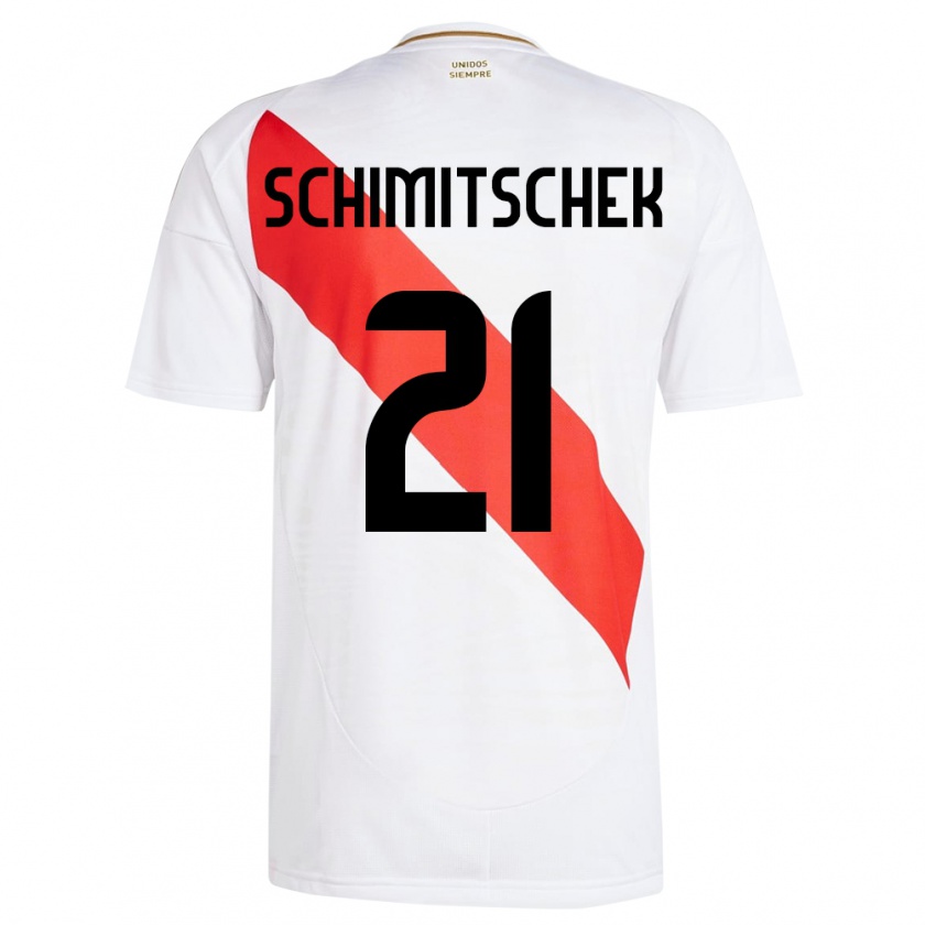 Kandiny Herren Peru Ian Schimitschek #21 Weiß Heimtrikot Trikot 24-26 T-Shirt