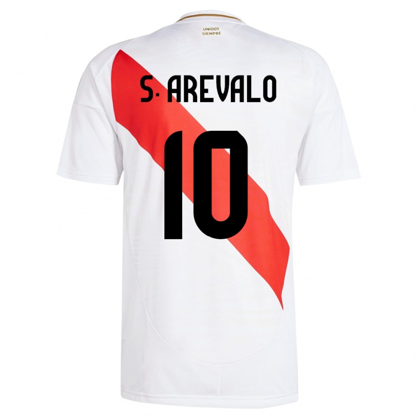 Kandiny Herren Peru Sandra Arévalo #10 Weiß Heimtrikot Trikot 24-26 T-Shirt