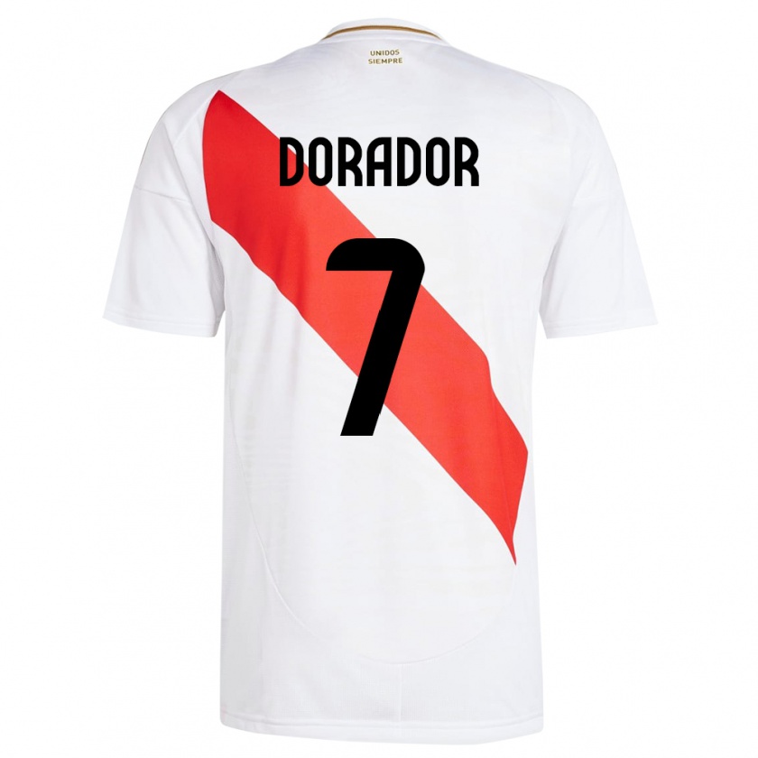 Kandiny Herren Peru Sandy Dorador #7 Weiß Heimtrikot Trikot 24-26 T-Shirt