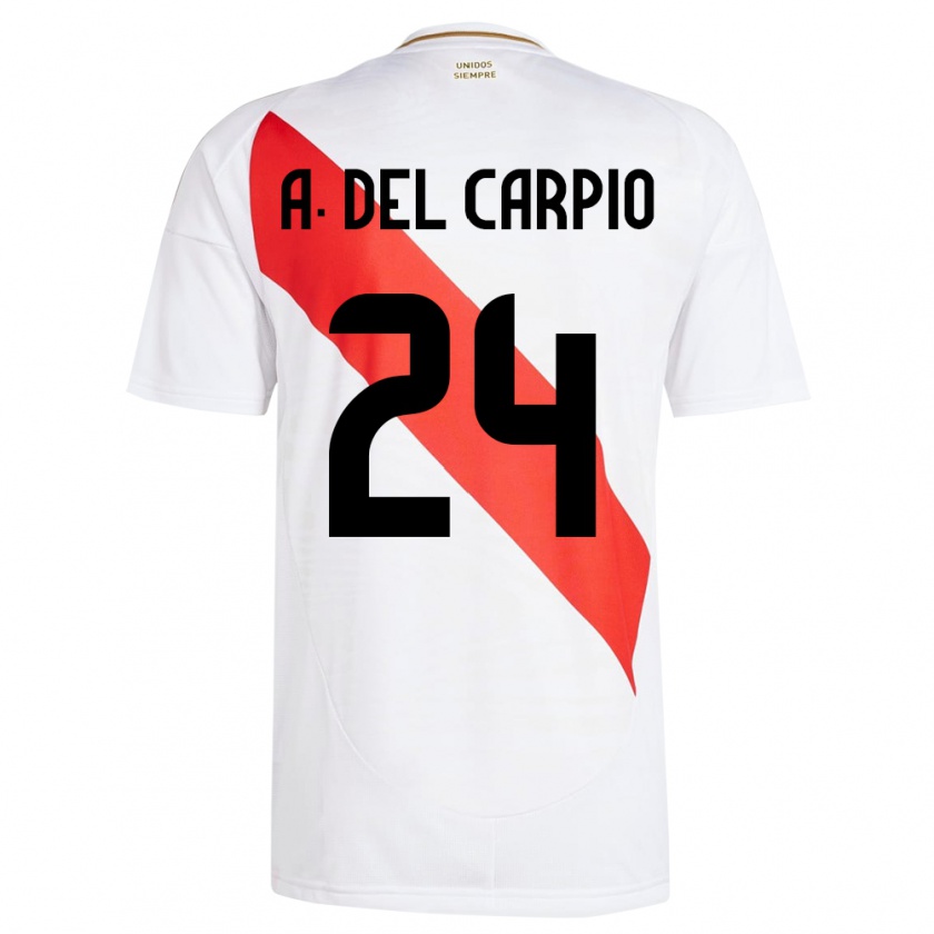 Kandiny Herren Peru Annie Del Carpio #24 Weiß Heimtrikot Trikot 24-26 T-Shirt