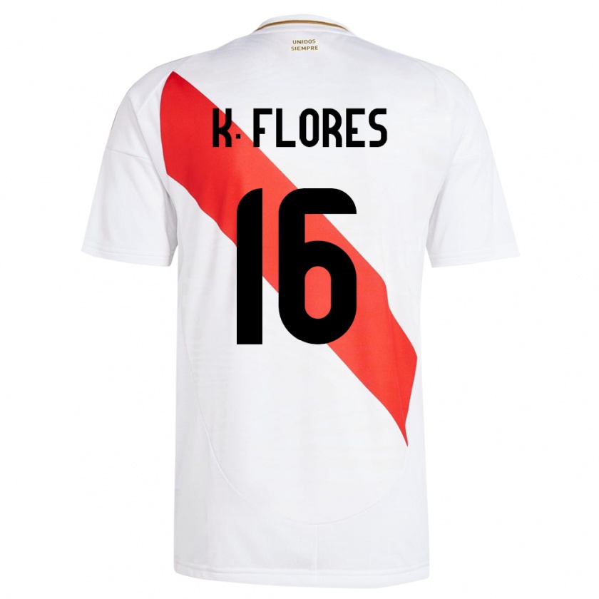 Kandiny Herren Peru Kimbherly Flores #16 Weiß Heimtrikot Trikot 24-26 T-Shirt