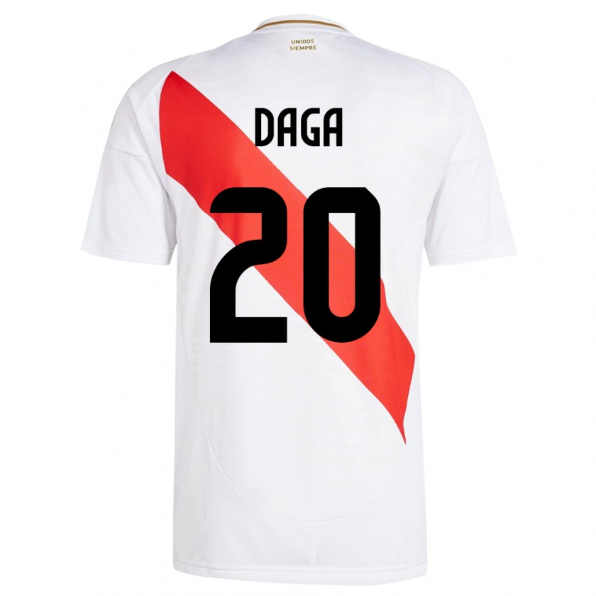 Kandiny Herren Peru Azucena Daga #20 Weiß Heimtrikot Trikot 24-26 T-Shirt