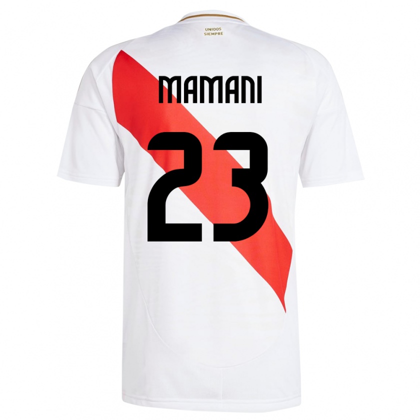 Kandiny Herren Peru Julia Mamani #23 Weiß Heimtrikot Trikot 24-26 T-Shirt