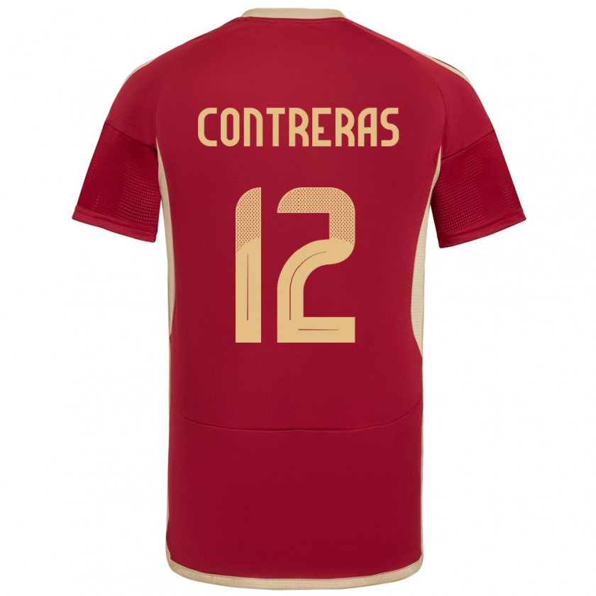 Kandiny Herren Venezuela José Contreras #12 Burgund Heimtrikot Trikot 24-26 T-Shirt