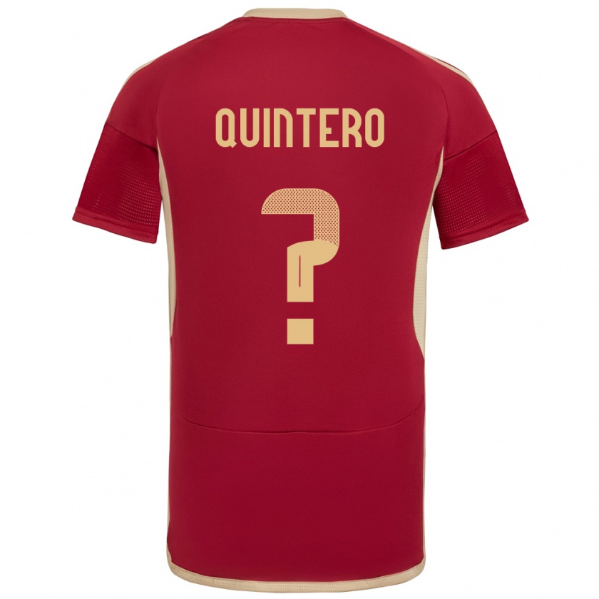 Kandiny Herren Venezuela Teo Quintero #0 Burgund Heimtrikot Trikot 24-26 T-Shirt