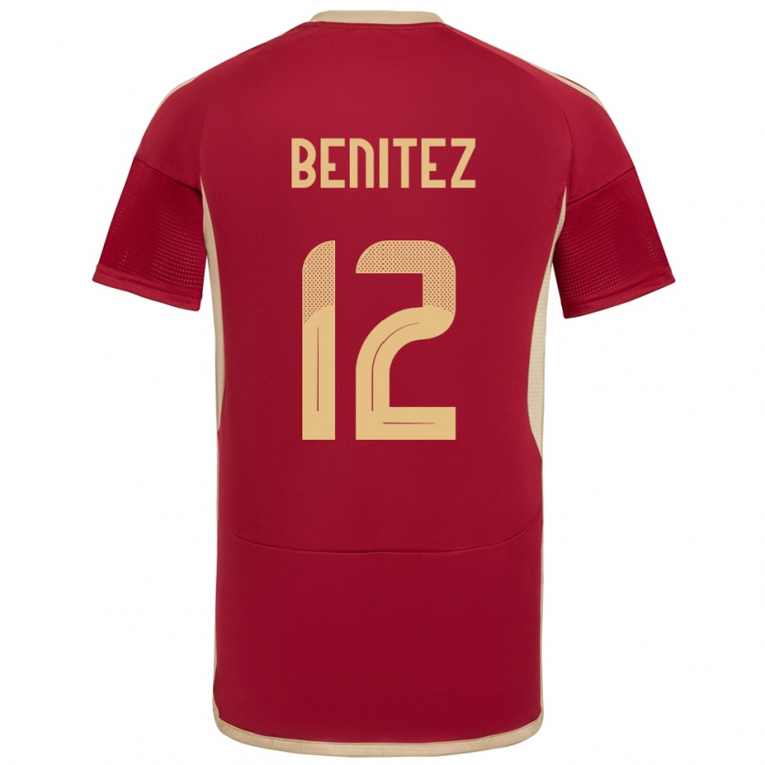 Kandiny Herren Venezuela Frankarlos Benítez #12 Burgund Heimtrikot Trikot 24-26 T-Shirt