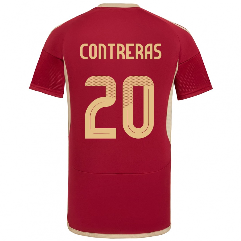 Kandiny Herren Venezuela Anderson Contreras #20 Burgund Heimtrikot Trikot 24-26 T-Shirt