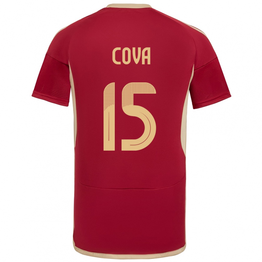 Kandiny Herren Venezuela Adrián Cova #15 Burgund Heimtrikot Trikot 24-26 T-Shirt