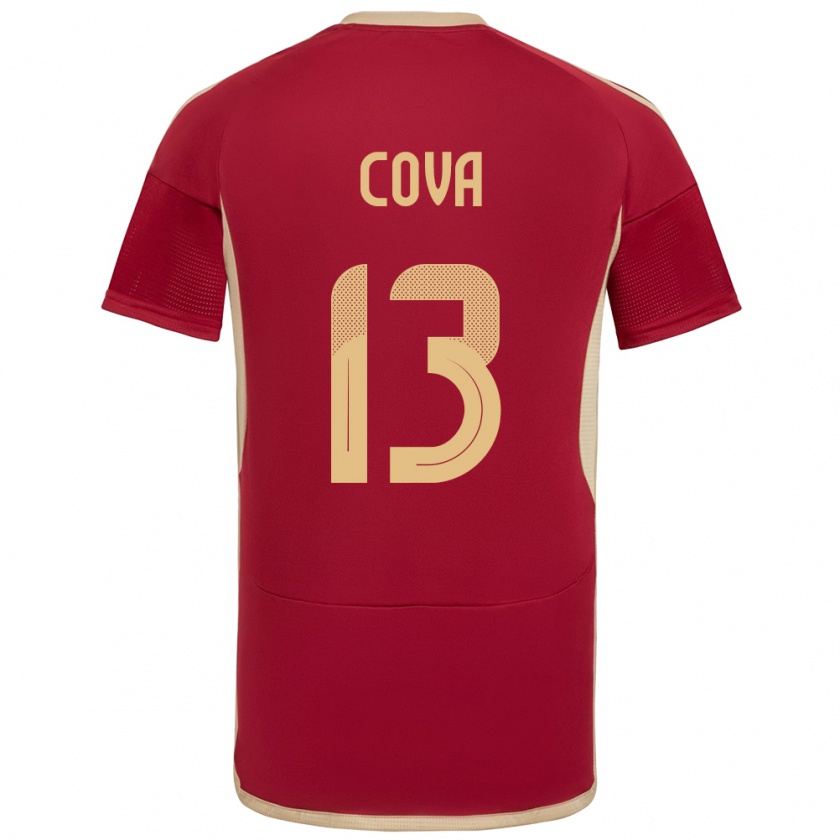 Kandiny Herren Venezuela Alejandro Cova #13 Burgund Heimtrikot Trikot 24-26 T-Shirt