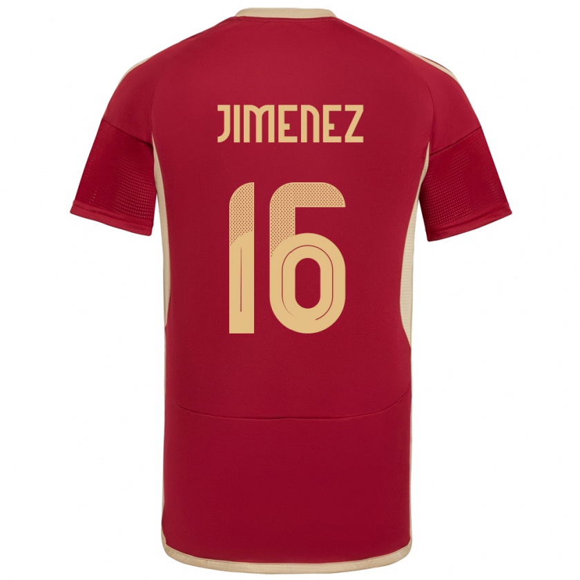 Kandiny Herren Venezuela Néstor Jiménez #16 Burgund Heimtrikot Trikot 24-26 T-Shirt