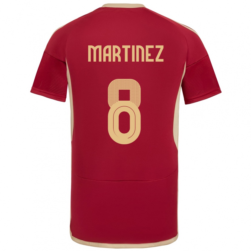 Kandiny Herren Venezuela Bárbara Martínez #8 Burgund Heimtrikot Trikot 24-26 T-Shirt