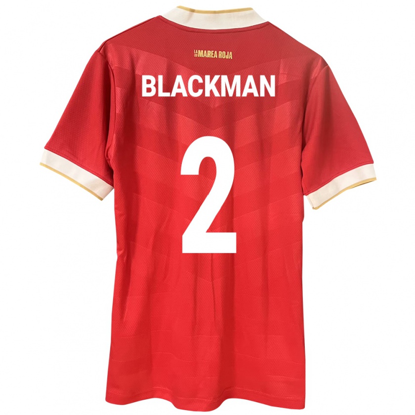 Kandiny Herren Panama César Blackman #2 Rot Heimtrikot Trikot 24-26 T-Shirt