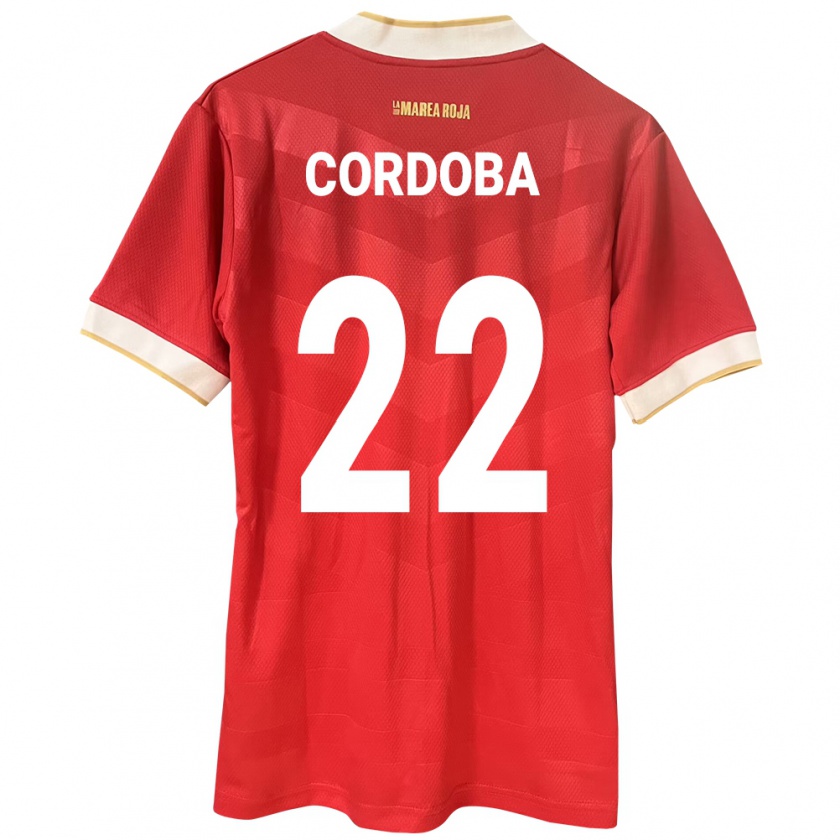 Kandiny Herren Panama Farissa Córdoba #22 Rot Heimtrikot Trikot 24-26 T-Shirt