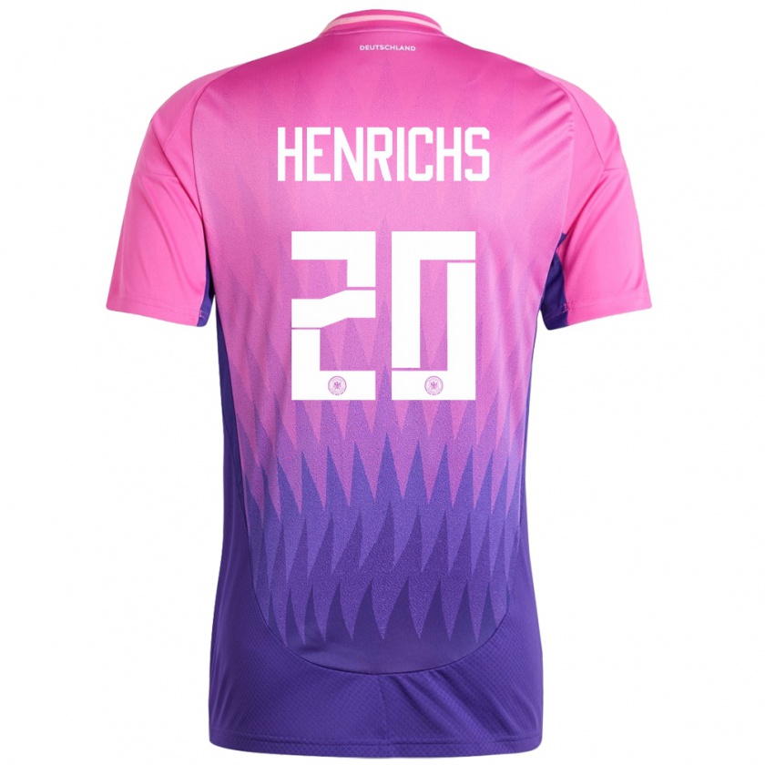 Kandiny Herren Deutschland Benjamin Henrichs #20 Pink Lila Auswärtstrikot Trikot 24-26 T-Shirt