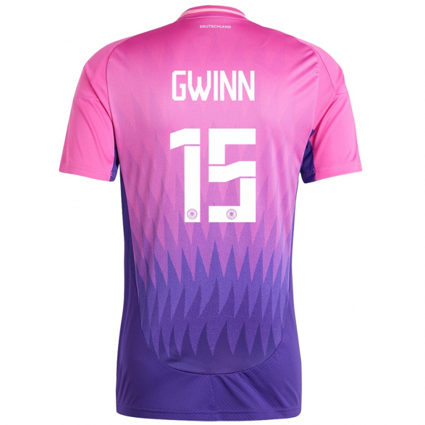 Kandiny Herren Deutschland Giulia Gwinn #15 Pink Lila Auswärtstrikot Trikot 24-26 T-Shirt