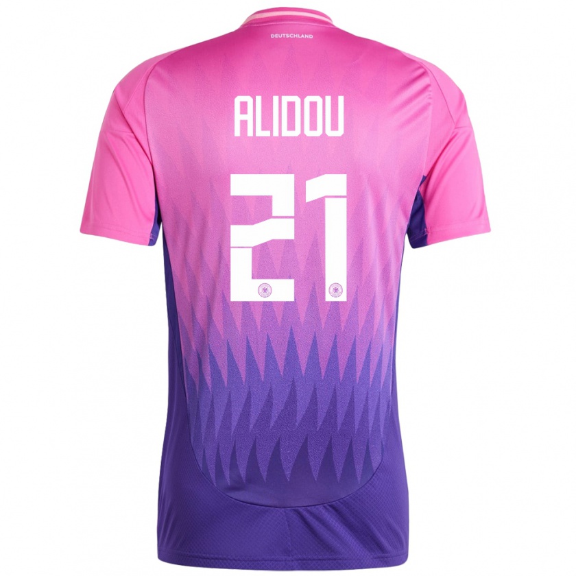 Kandiny Herren Deutschland Faride Alidou #21 Pink Lila Auswärtstrikot Trikot 24-26 T-Shirt