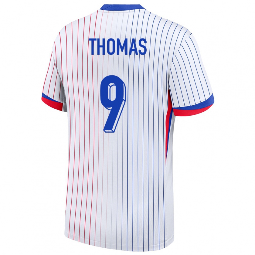 Kandiny Herren Frankreich Lindsey Thomas #9 Weiß Auswärtstrikot Trikot 24-26 T-Shirt