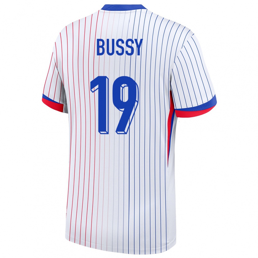 Kandiny Herren Frankreich Kessya Bussy #19 Weiß Auswärtstrikot Trikot 24-26 T-Shirt