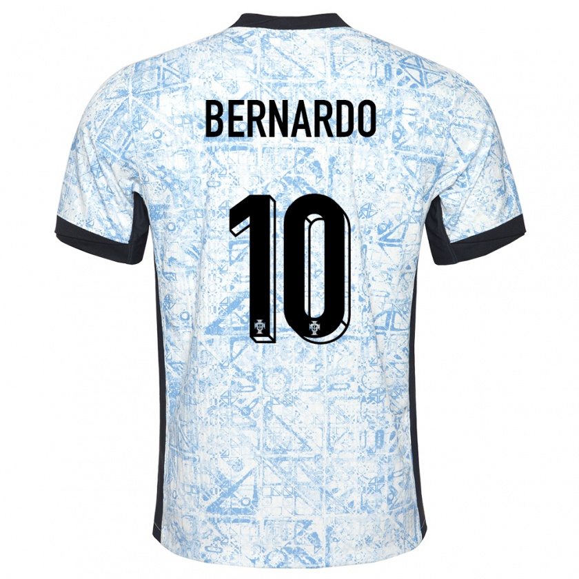 Kandiny Herren Portugal Bernardo Silva #10 Cremeblau Auswärtstrikot Trikot 24-26 T-Shirt