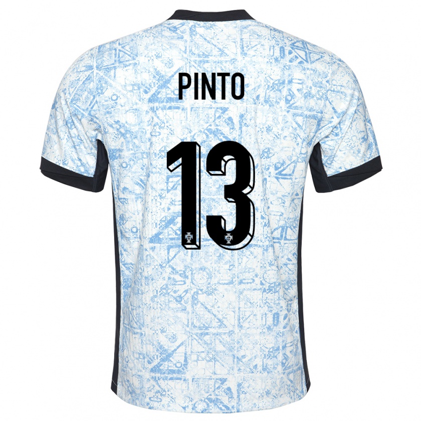 Kandiny Herren Portugal Fatima Pinto #13 Cremeblau Auswärtstrikot Trikot 24-26 T-Shirt