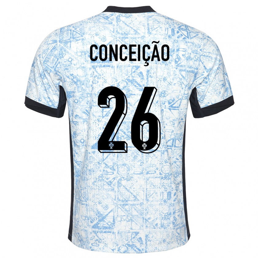 Kandiny Herren Portugal Francisco Conceicao #26 Cremeblau Auswärtstrikot Trikot 24-26 T-Shirt