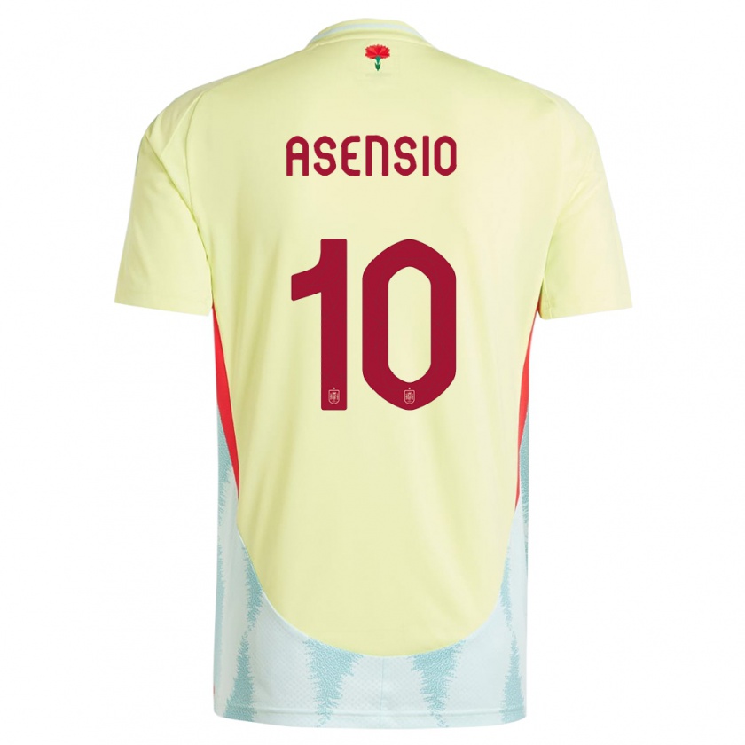 Kandiny Herren Spanien Marco Asensio #10 Gelb Auswärtstrikot Trikot 24-26 T-Shirt