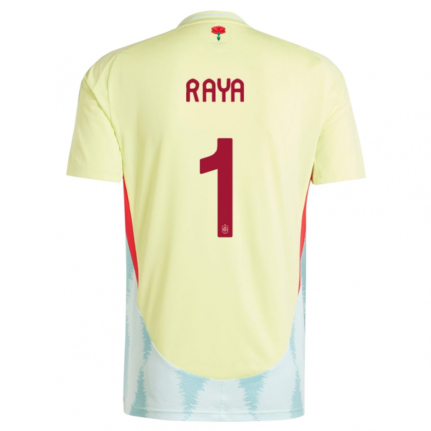 Kandiny Herren Spanien David Raya #1 Gelb Auswärtstrikot Trikot 24-26 T-Shirt